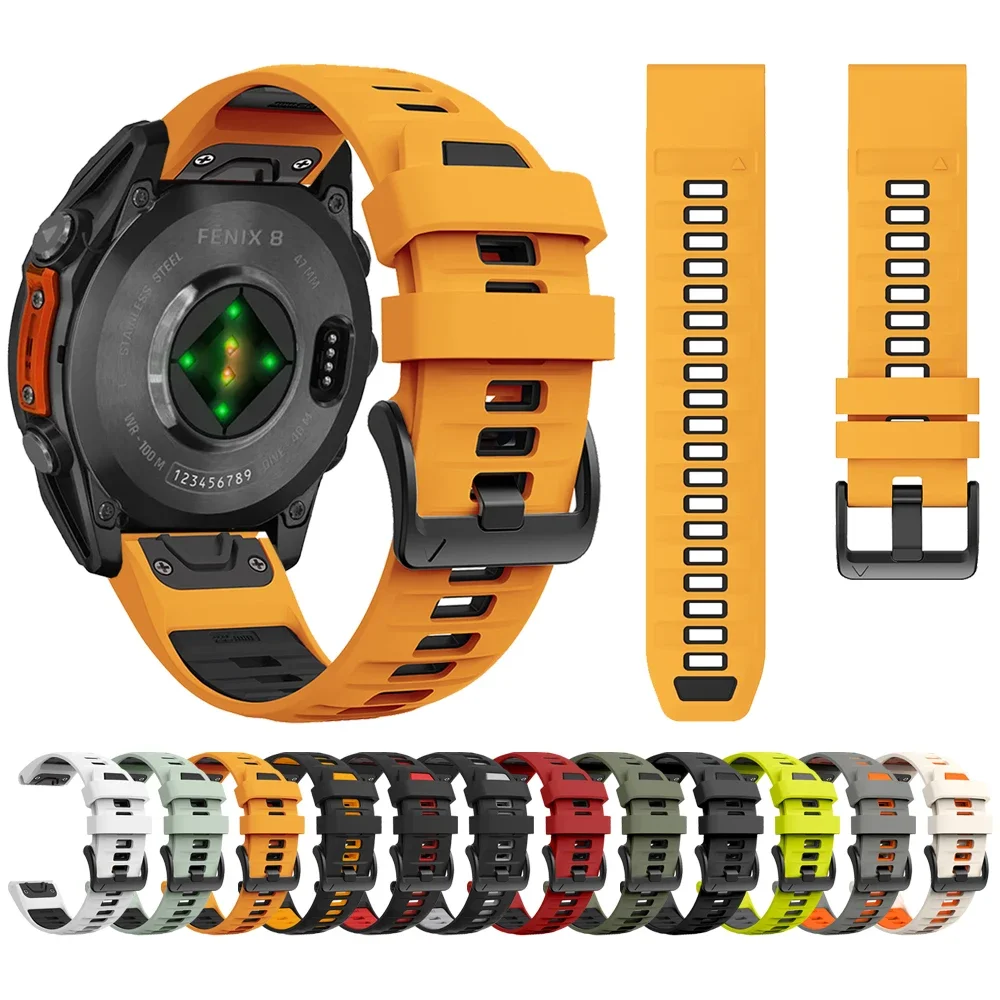 Fenix8 Watch Band For Garmin Fenix 8 47mm 51mm E 7 7X/Epix Pro/6 6X 5X Plus/Enduro 3 QuickFit 26mm 22mm Silicone Strap Bracelet