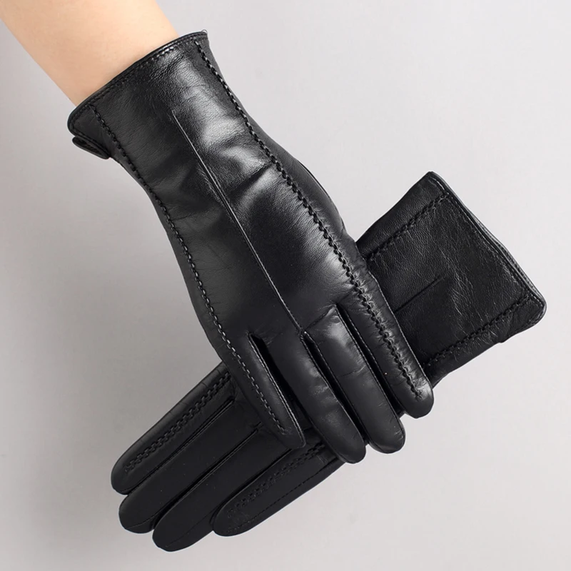 

Women's Sheepskin Gloves, Breathable Wool Lining, Driving Goat Gloves, Real Leather, Short, Touched Screen, Fashion, New