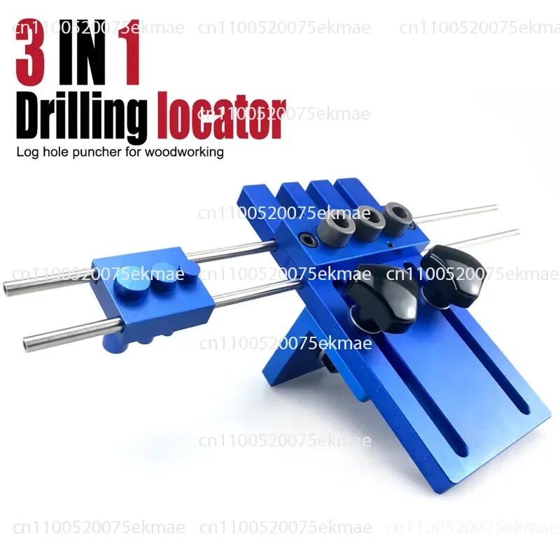 Three-in-one hole opener Wood board embedded parts Log tenon hole opener Board furniture Woodworking punching machine
