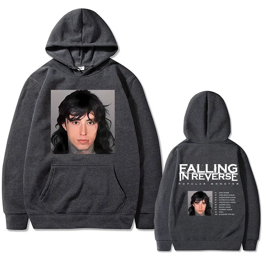 Limited Falling in Reverse Popular Monster Hoodie Ronnie Radke Mugshot Sweatshirt Men Women Rock Metal Oversized Hooded Pullover