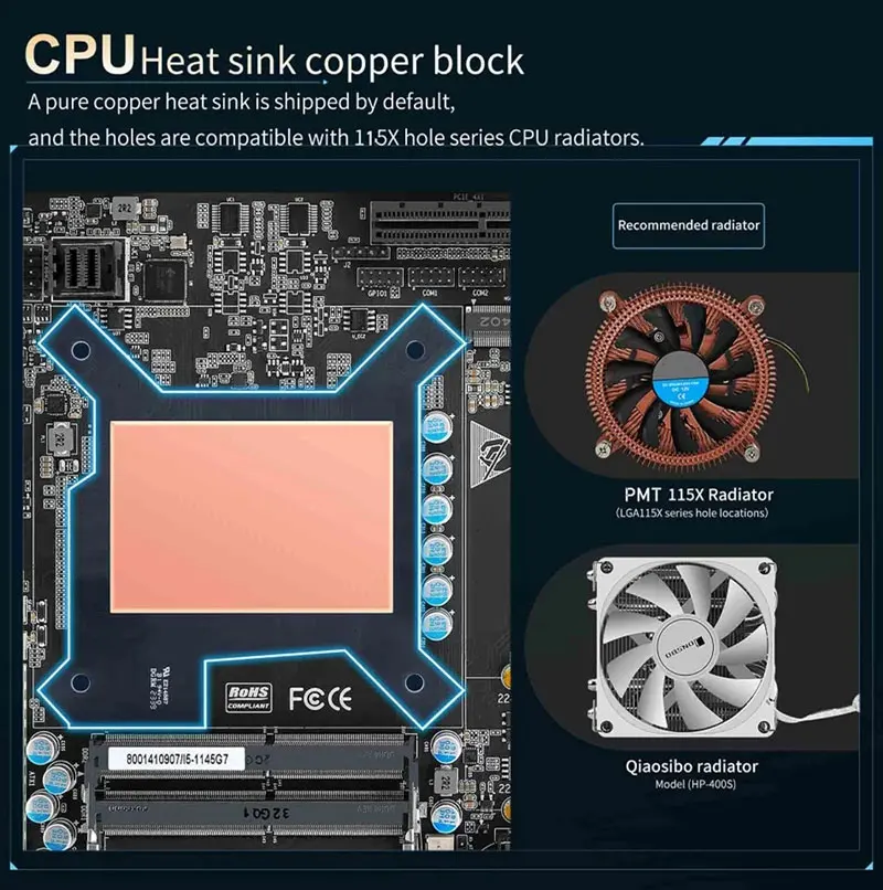 6-Bay Mini ITX Firewall Motherboard 11th Gen Intel I7 1165G7 I5 1135G7 I3 1115G4 2×M.2 NVMe DDR4 Server Router NAS Mainboard