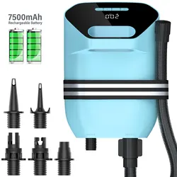 고압 전기 팽창식 SUP 펌프 압축기, 보트 카약 스탠드 업 패들 서핑 보드, 12V 고속, 7500mAh, 20PSI