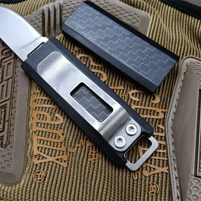 عالية الجودة شفرة مثبتة سكين 1.74 "الخارجية الإنقاذ فائدة أداة الحجر شفرة النايلون مقبض غمد مع كليب سكاكين الجيب