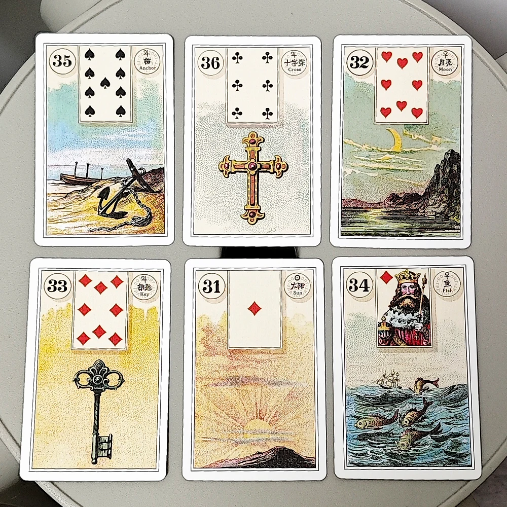 French Cartomancy Lenormand Deck 36 Pcs Lenormand Cards In Chinese and English Language Bilingual Edition Classic Deck 9*6cm - Image 6
