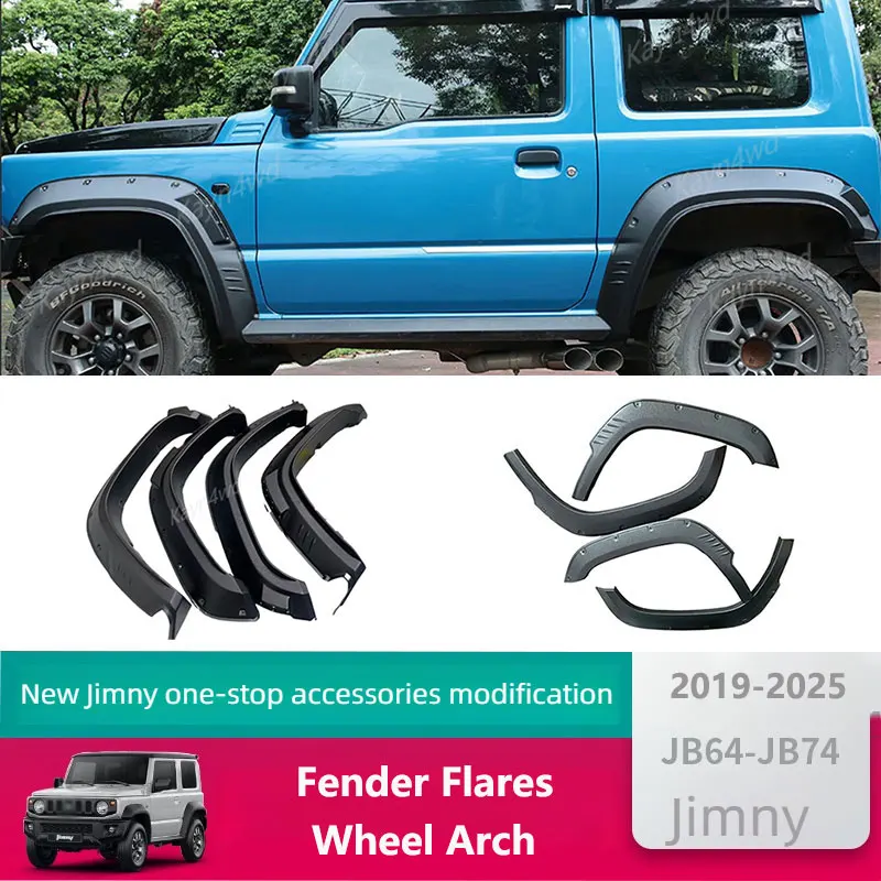 

Off Road 4x4 Car Exterior Accessories ABS Fender Flares Wheel Arch Protector Mudguard Cover For 2019-2025 Suzuki Jimny JB64 JB74