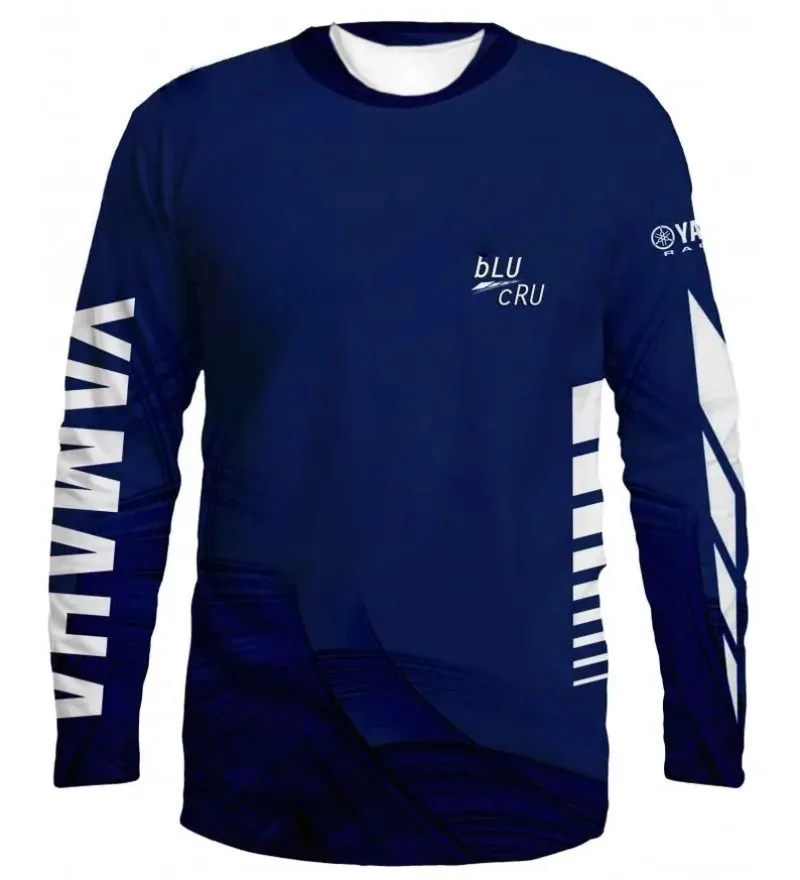 Camiseta de Manga Larga Yamaha Azul de Moda Primavera-Verano 2026 para Hombre y Mujer, Sudadera Protectora Solar para Motociclismo y Ciclismo