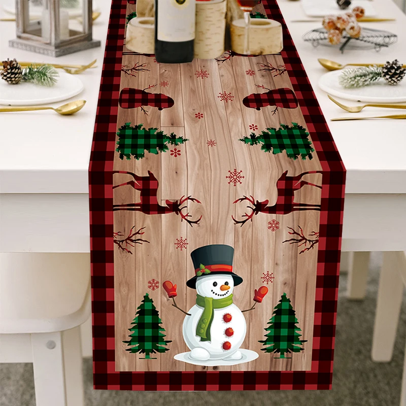 Merry Christmas Tree Ball Linen Table Runners 2