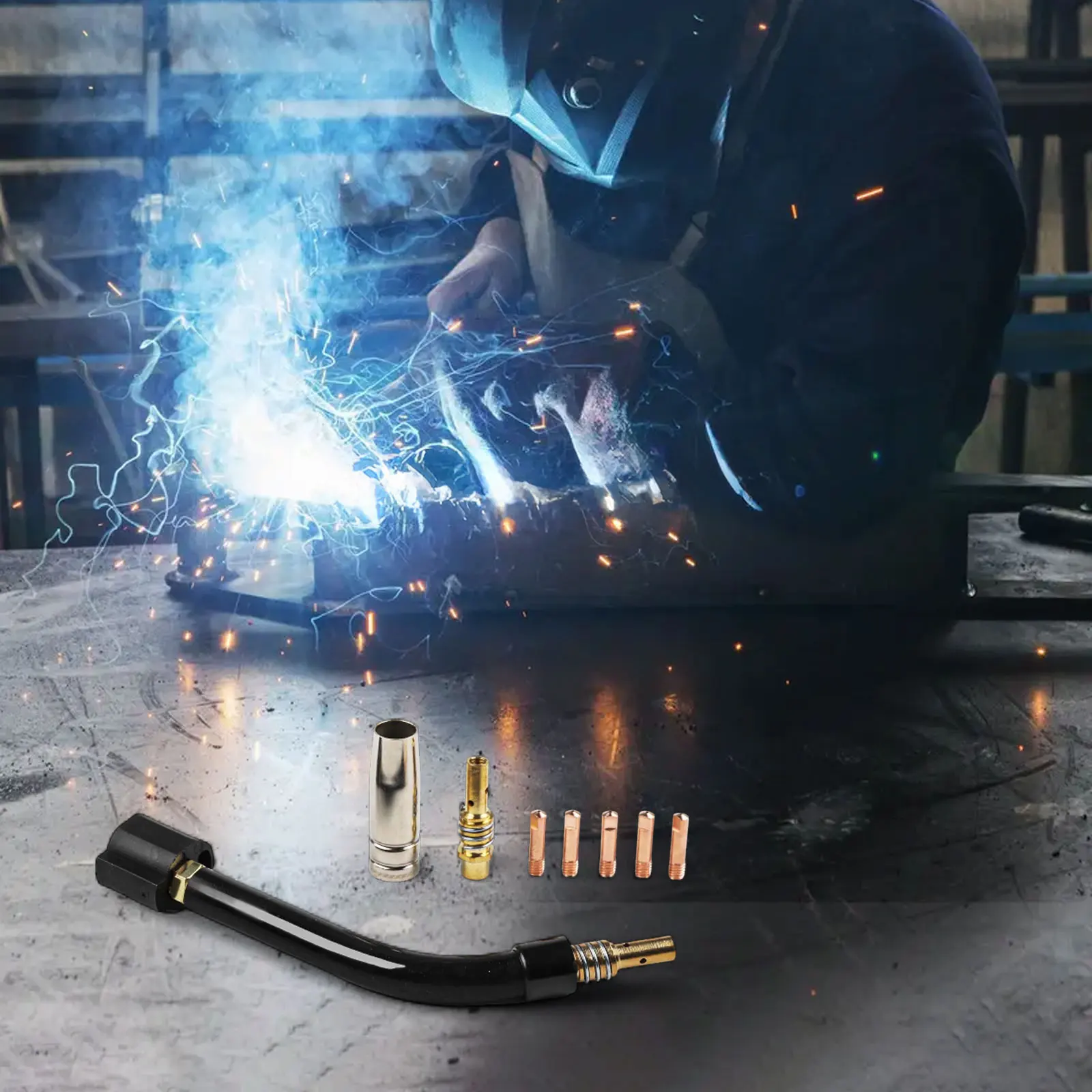 Complex Angle Working Aperture 0.8 Mm Gooseneck Accessory Brass Connector Multi-model Compatibility Vertical Welding Solution