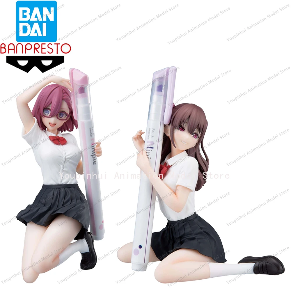 In Stock Original Banpresto Penlife! 2.5 Dimensional Seduction Amano Ririsa Tachibana Mikari Kawaii Waifu Figures Model Toys