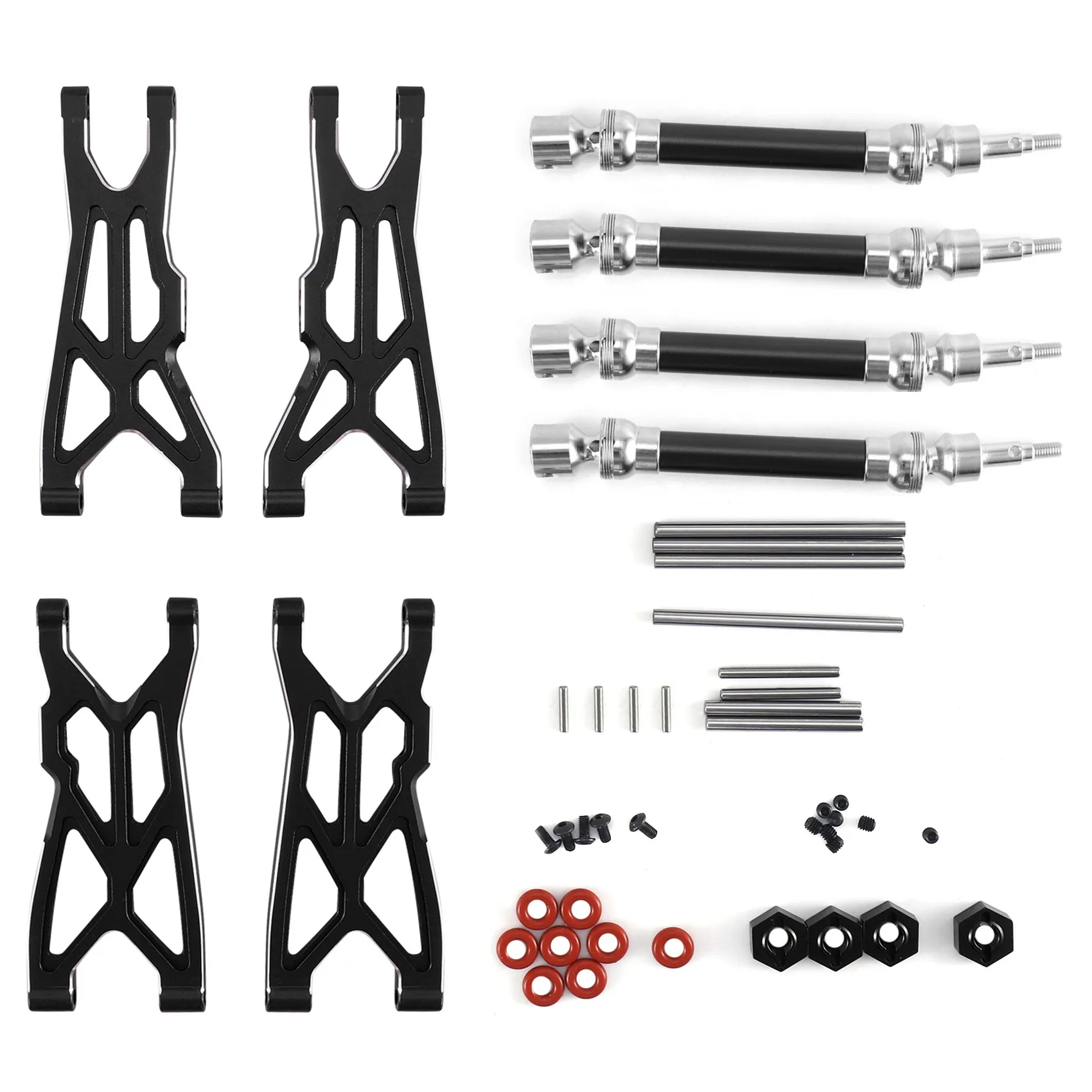 

Metal Front and Rear Suspension Arm Drive Shaft CVD for ARRMA 1/10 Big Rock 4X4 V3 3S BLX RC Car Upgrades Parts,Black