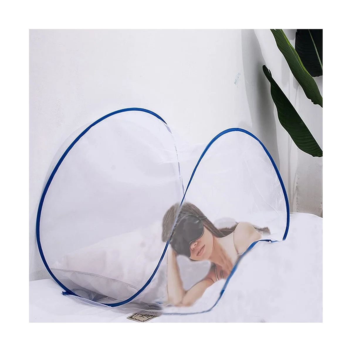 Portable Mosquito Head Net Foldable Pop-Up Travel Mosquito Net for Bed Free Installation-Medium Size