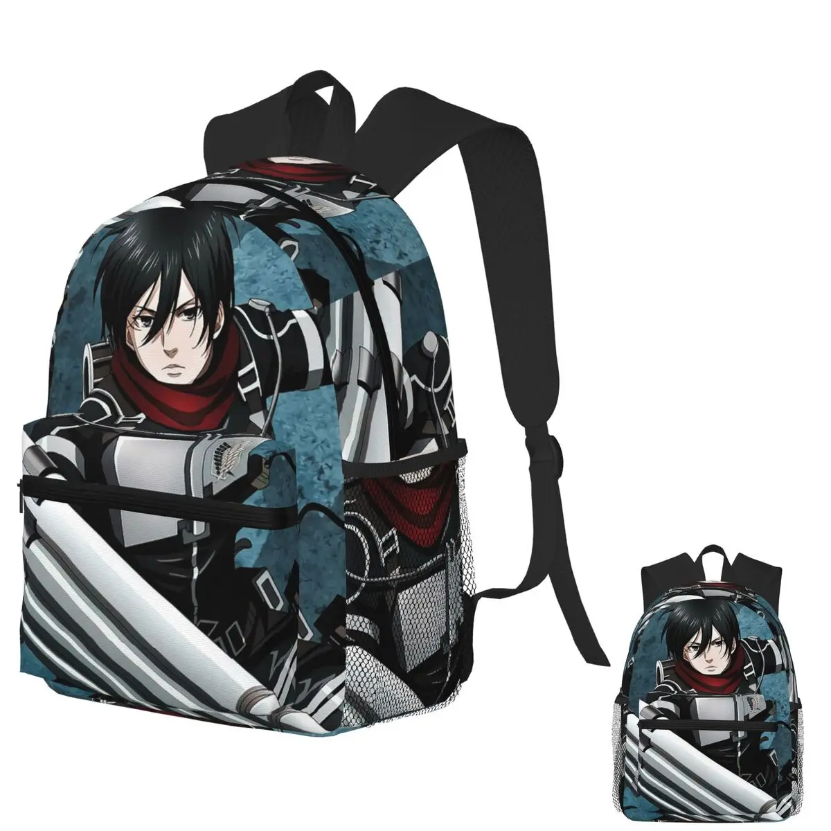 

Аниме «Атака Титанов» Микаса Акерман, студенческий рюкзак, школьная сумка, походный дорожный рюкзак для мальчиков и девочек, сумка для книг, сумки на плечо