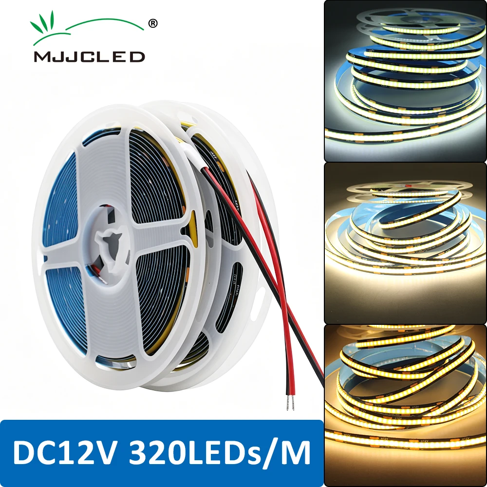 Lighting Decoration On Wall - Светодиодная лента COB 12В, 320 светодиодов/м,