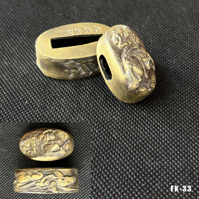 Hochwertige Legierung Katana-Griffkappe Fuchi Kashira Griffkragen für Japanische Schwerter Samurai-Katanas Wakizashi-Schwerter Zubehör – Detail 15