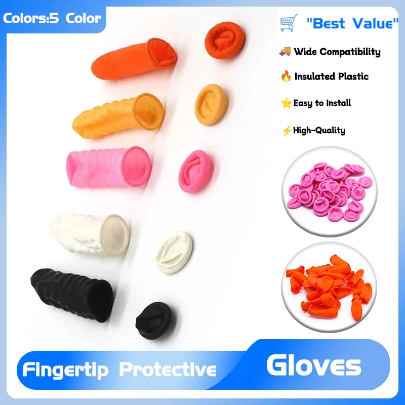 

50~200Pcs Disposable Fingertip Protective Gloves Natural Rubber Non-slip Anti-static Latex Finger Cot Fingertip Cleaning Tools