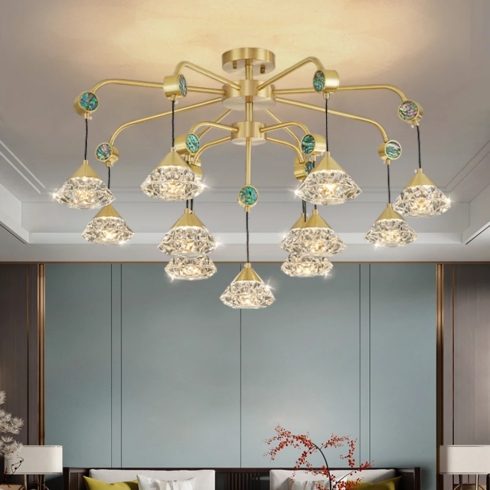 

Nordic LED Chandeliers for Living Room Dining Bedroom Kitchen Masonry Pendant Chandelier Luxury Gold Art Deco Hanging Lamp