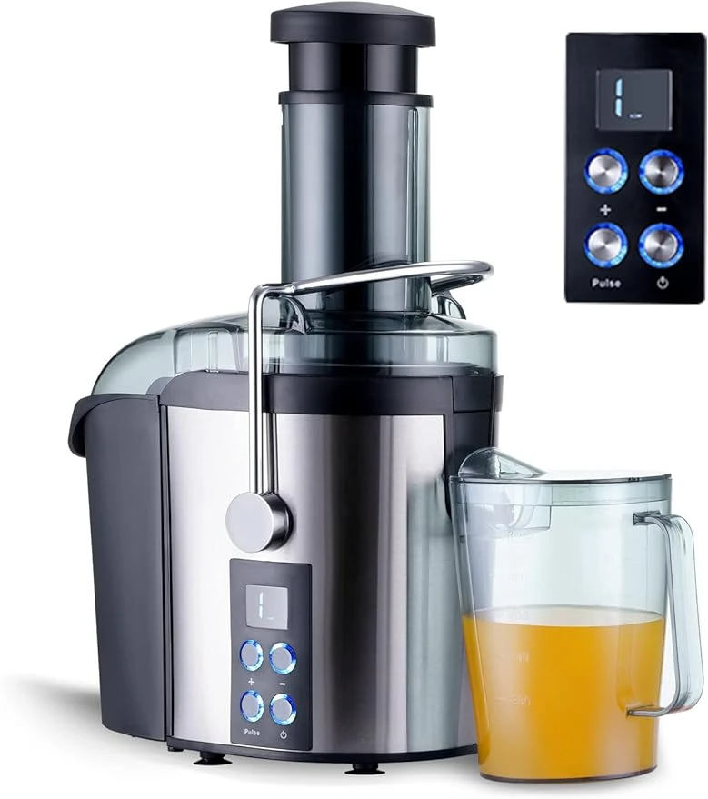 HAOYUNMA Juicer Machine - LCD Monitor 1100W Juice Maker Extractor, 5-Speed Juice Processor Fruit and Vegetable, 3