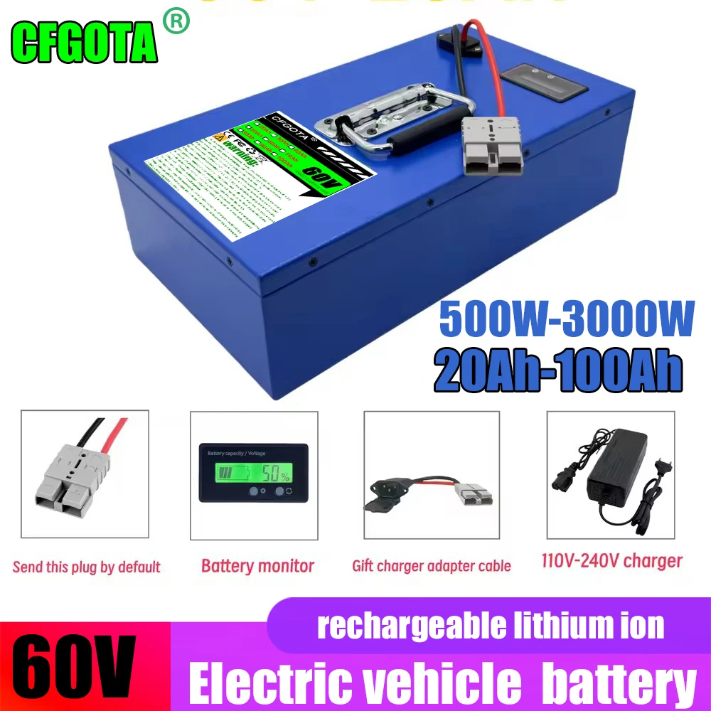 Image of Luftfrachttransport 60V 18650 Lithium-Batterie 100AH Lithium-Batteriepack, geeignet für Motoren unter 3000W zur Renovierung