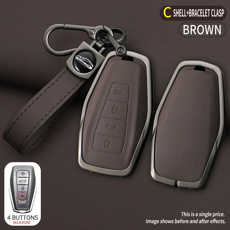 Zinc Alloy Car Key Case Cover Protective Shell Fob for Geely Okavango Coolray Atlas Monjaro Tugella Emgrand GT S Proton X50 X70