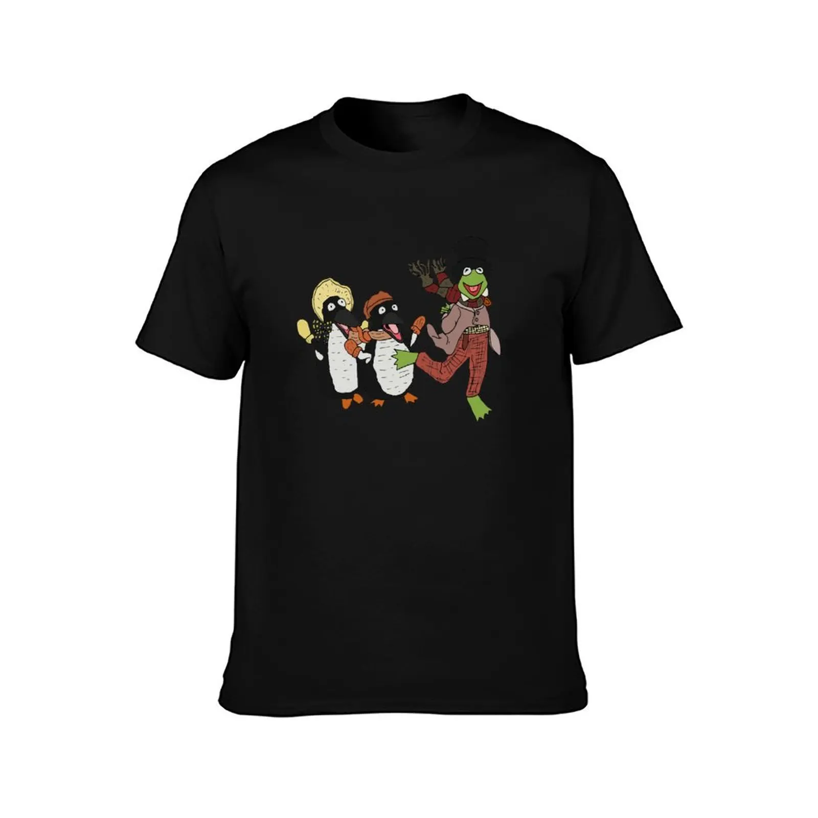 A Muppet Christmas Carol - penguins' skating party T-Shirt Basic Solid Color Casual Tee Shirt T-Shirt