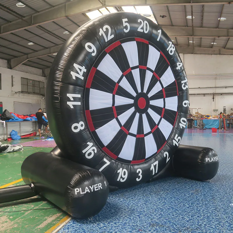 5mH PVC Giant Inflatable Football Target Giant Inflatable Soccer Darts Board with 6pcs Balls Kids Kick Dartboard Sport Games