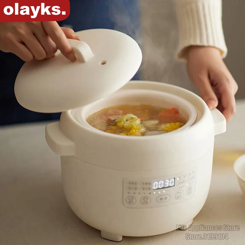 

Olayks OLK-05-10 Rice Cooker 220V Electric Multifunction Rice Cooking Pot 300W Soup Stew Cooker For 1-2 Person Home Appliances