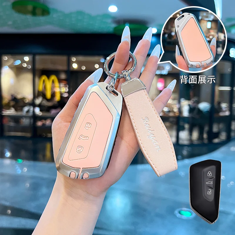 حافظة مفاتيح السيارة المصنوعة من خليط معدني لسيارة VW Volkswagen Teramont X Atlas Cross Sport PASSAT Sagitar Golf MK8 Polo Tuguan ID.4/ID.3 Lamando L #2