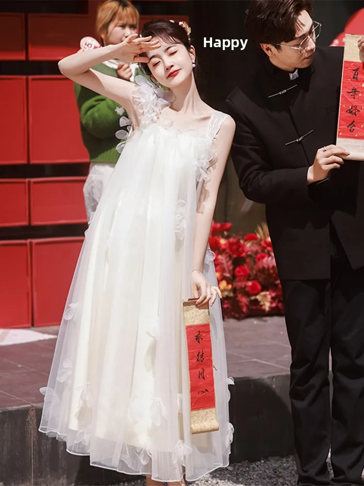 

Morning Robe Wedding Dr Sweet High Waist Ball Gown Sle Bridal Gown for Engagement And Wedding Ceremony Summer Collection