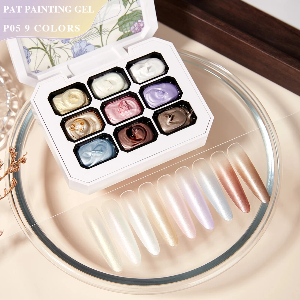 Vendeeni 9 Grid Satin Sheen Patting Painting Gel Nail Polish Semi Permanent UV LED Gel Varnish Gradient Effect Pat Gel Lacquer