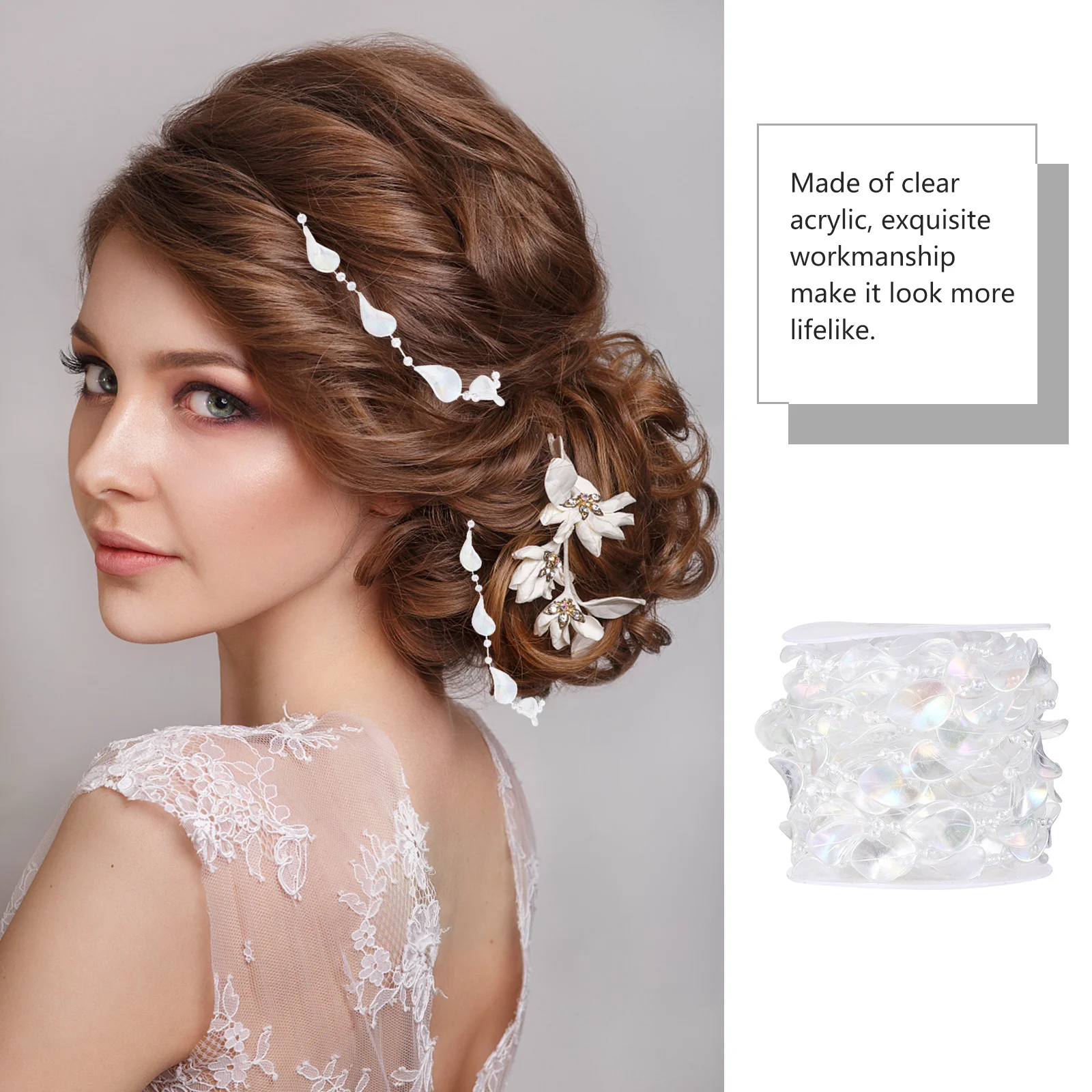 

10 Meter Acrylic Bead Chain Crystal String Curtain Beads for DIY Crafts Holiday Wedding Decoration Maple Leaf Garland Trim