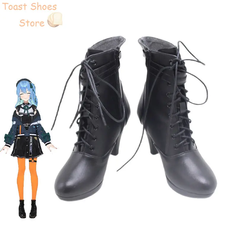 Hoshimati Suisei Cosplay Shoes Vtuber Cosplay Prop PU Leather Shoes Halloween Carnival Boots Costume Prop