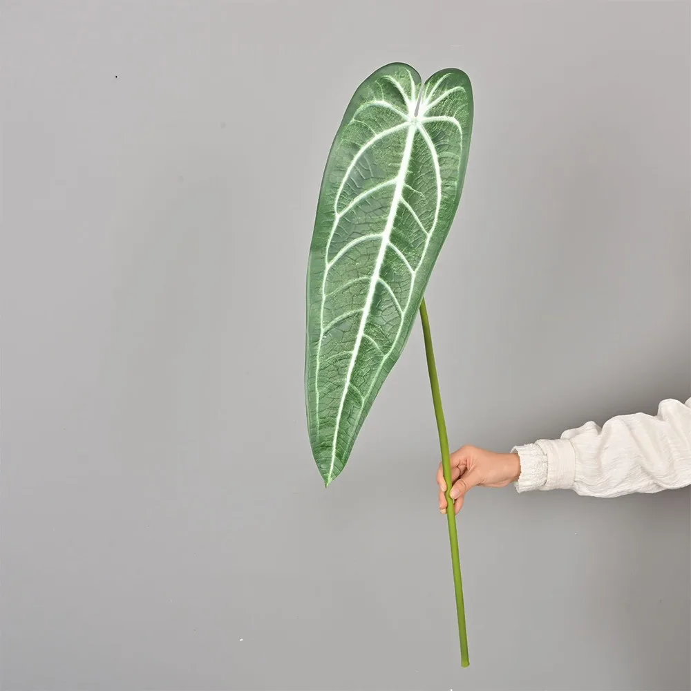 

Plastic Artificial Calla Leaves Green Plants Lifelike Artificial Arrowroot Leaf Non-Fading Handmade Faux Plant Room Decor