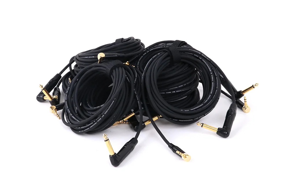 1pc Gold platte rechtwinklig 6,35 Mono-Buchse auf 3,5 Stereo-Buchse unausgeglichenes Lautsprecher verstärker kabel für Gitarren-Keyboard-Kabel – Detail 9