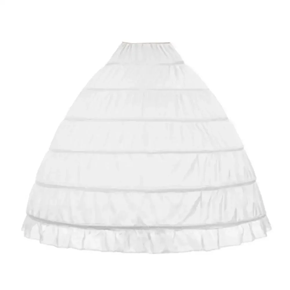 

Белая тюлевая нижняя юбка с 6 обручами для женщин, нижняя юбка, кринолин для свадебного платья
