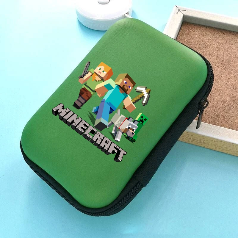 Bolsa de Almacenamiento para Cables con Temática de Videojuegos, Caja de Almacenamiento para Tarjetas de Minecraft, Organizador de Cartas, Estuche de Viaje Portátil con Diseño de Dibujos Animados, Regalo