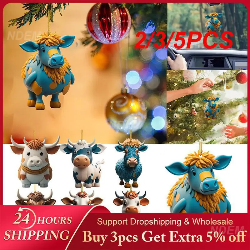 2/3/5PCS Home Decoration Multifunctional Decoration Hapiness Whimsical Home Decor Cute Cow Pendant Hot Item Home Tree Decoration