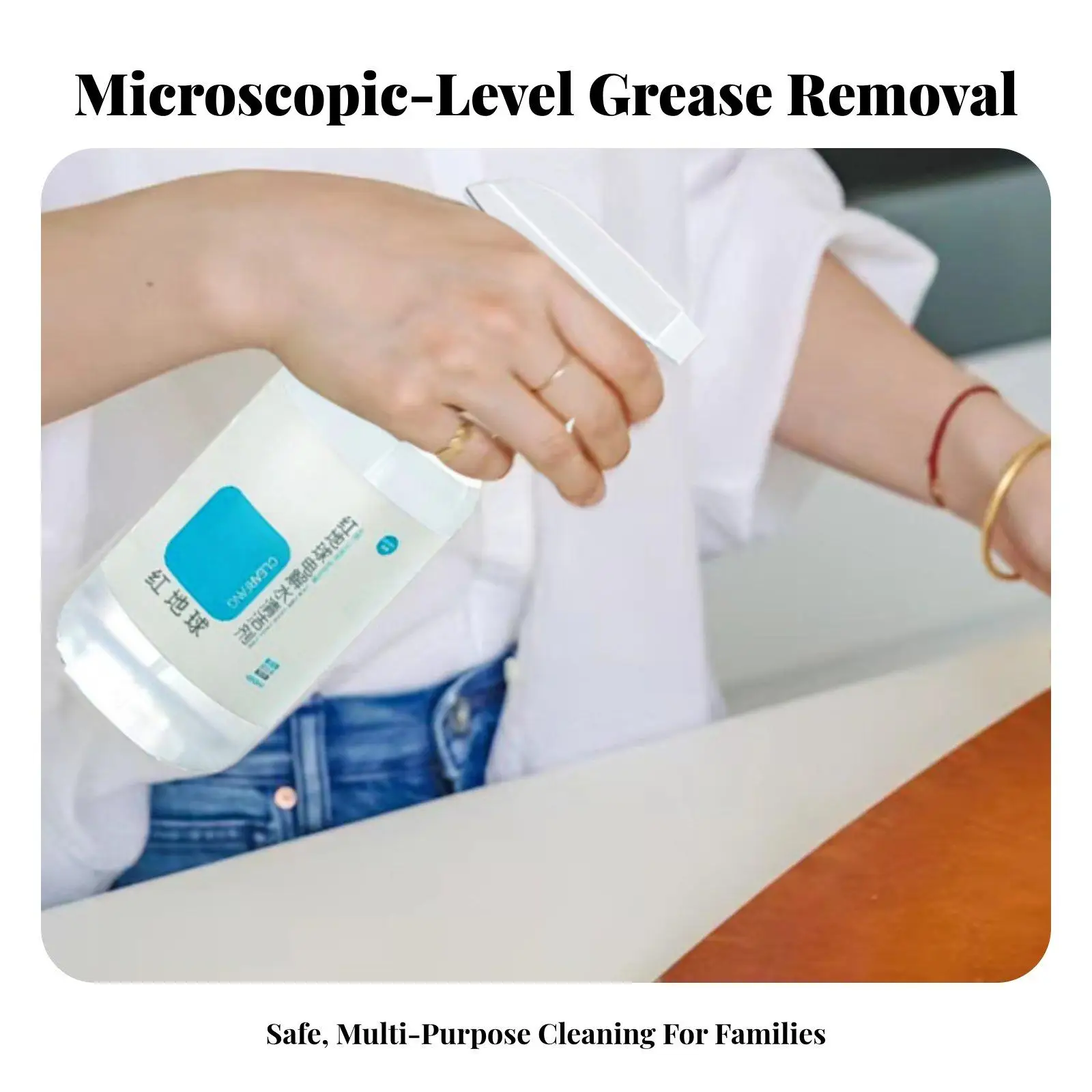 Universal Cleaner Spray for Kitchen Bathroom Household Surfaces Electrolyzed Water Formula Oil Dissolver Tool