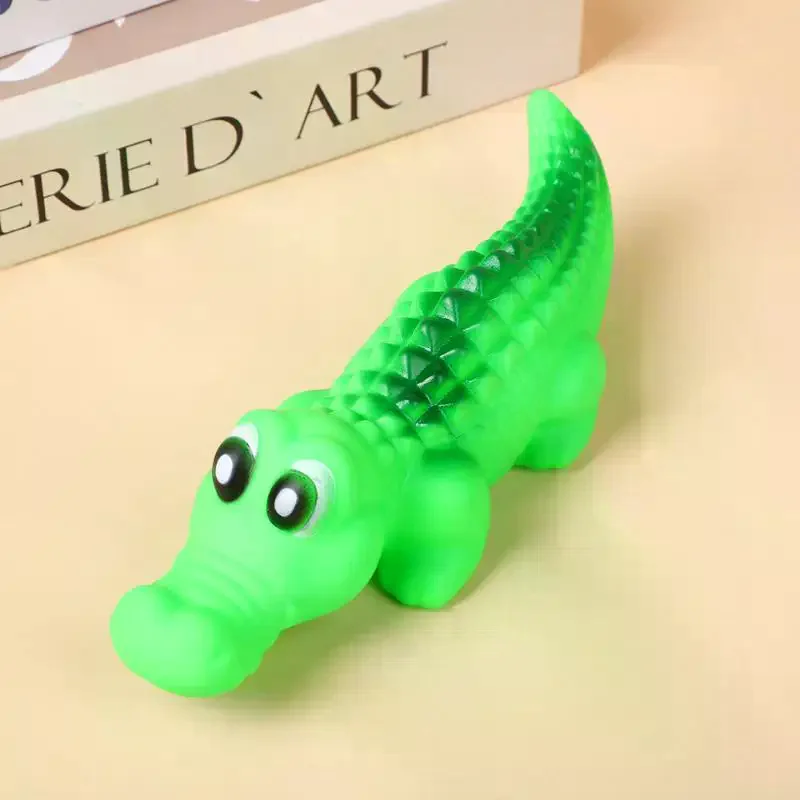 For Interactive Games Squeaky Rubber Crocodile Dog Toy – Durable Chew & Play Pet Toy Fun Animal Design For Dogs