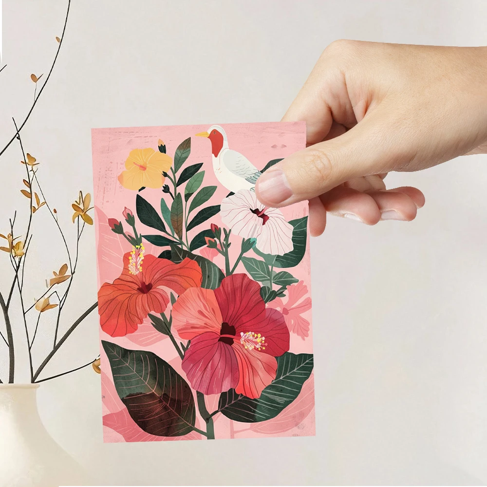 32 Stück florale Postkarten, Kunstdruck-Pflanzenkarten, Weihnachtsgeschenk für Studenten, Schlafzimmerdekoration, Tagebuchaufkleber, Sammlerstück – Detail 1