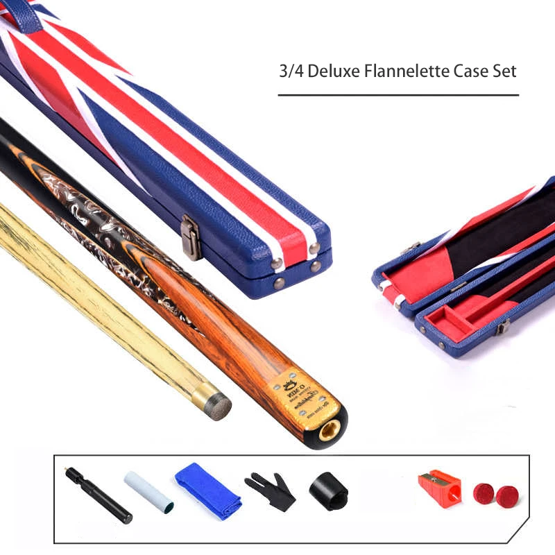 New Arrival OMIN One Piece 3/4 Split Snooker Cue 9.5mm/10mm/11.5mm Tip Size Ash Wood Shaft With Snooker Cue Case Set