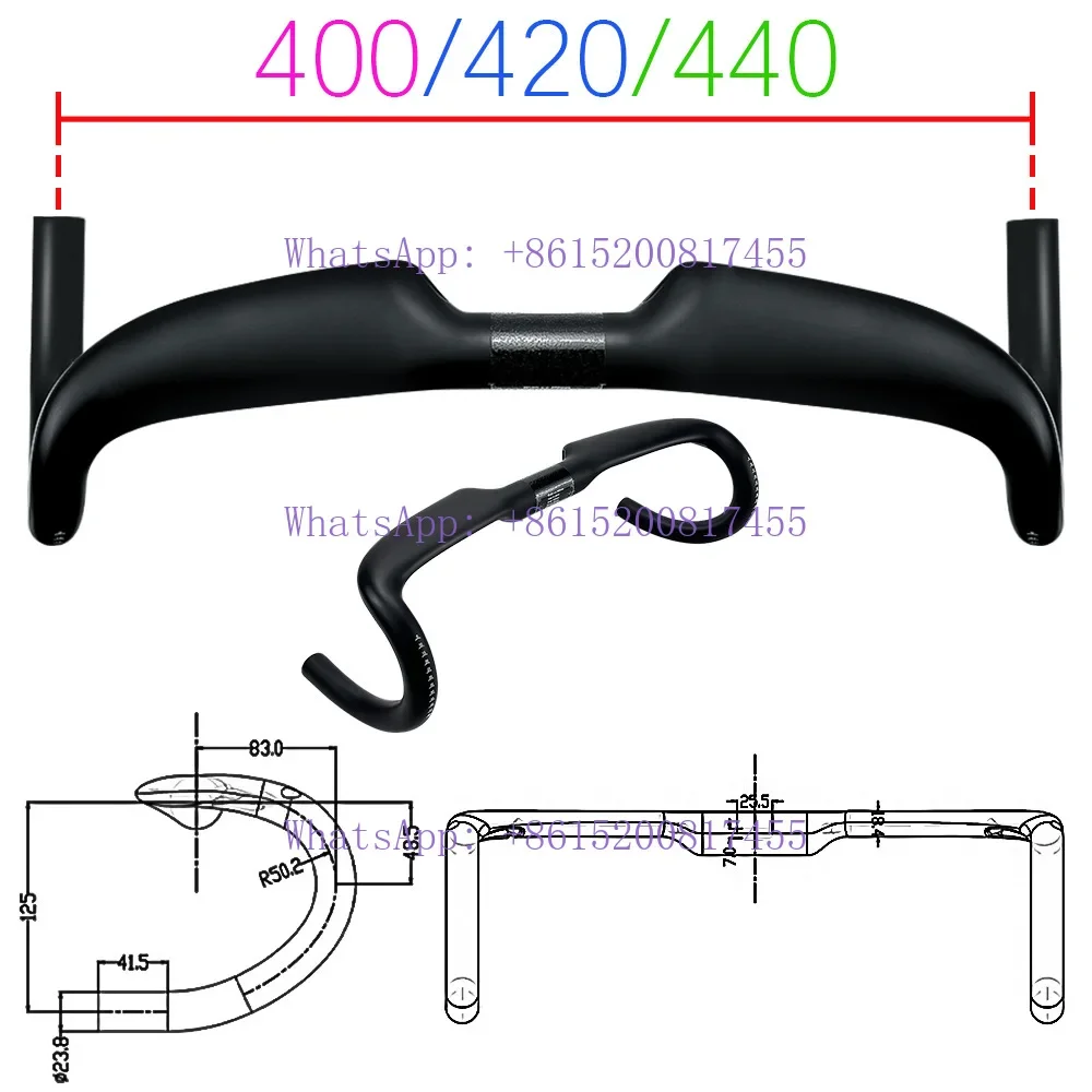 BA/LU/GOE Full Internal Tracking Professional Competition Grade Competitive Full Carbon Fiber Handlebar Road Bike Handlebar