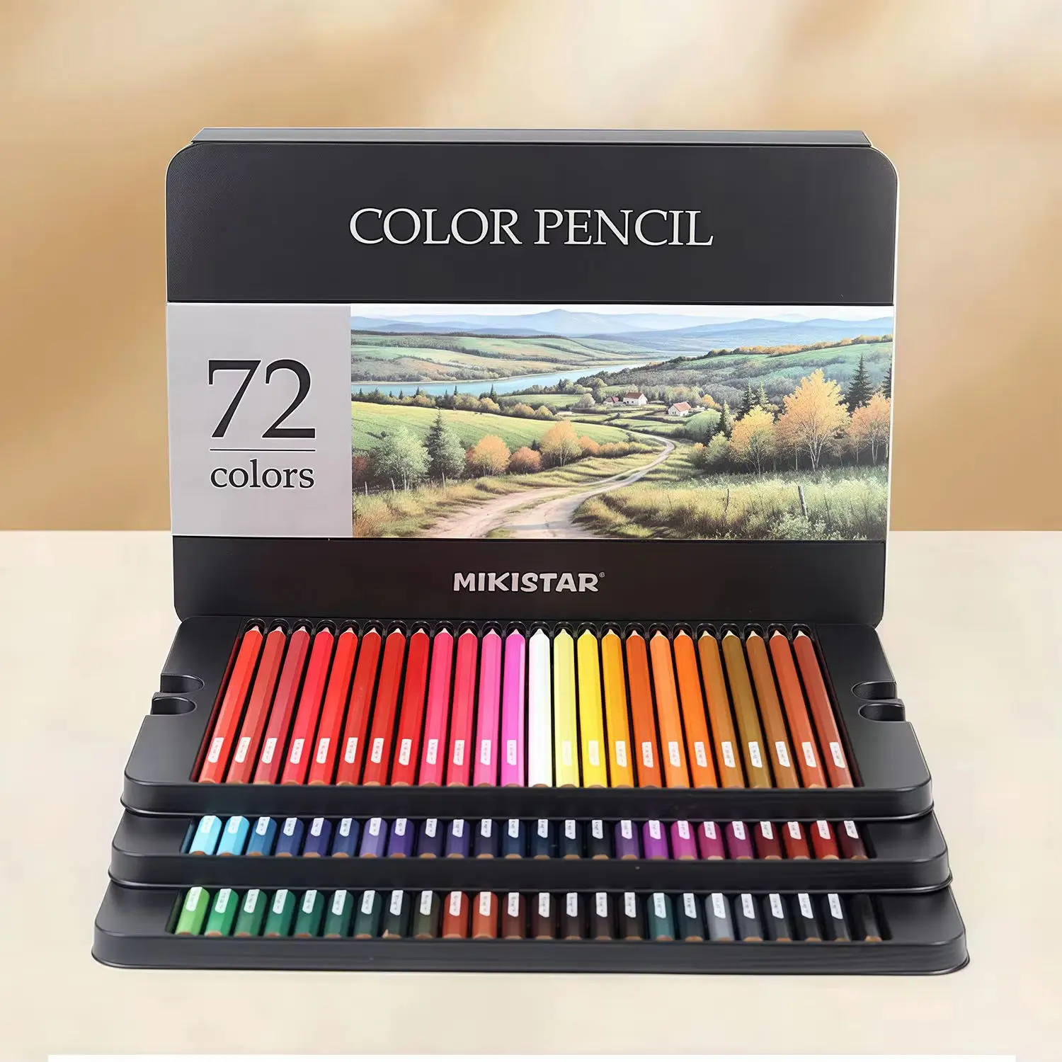 

Набор цветных карандашей из 72 цветов, богатый цветовой палитрой, устойчивый к выцветанию, подходит для рисования, скетчинга и раскрашивания.