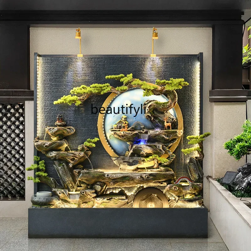 

Water curtain wall , fountain, running wall, screen ornament, water feature fish pond of circulating company