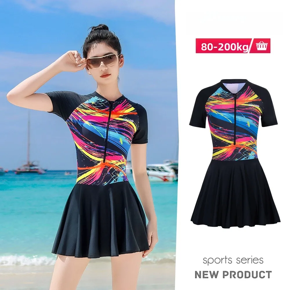 

Женский слитный купальник 2025 года, новинка, утягивающий, термокупальник для бассейна, большие размеры, повседневный, быстросохнущий, с фиксированными вкладышами для груди