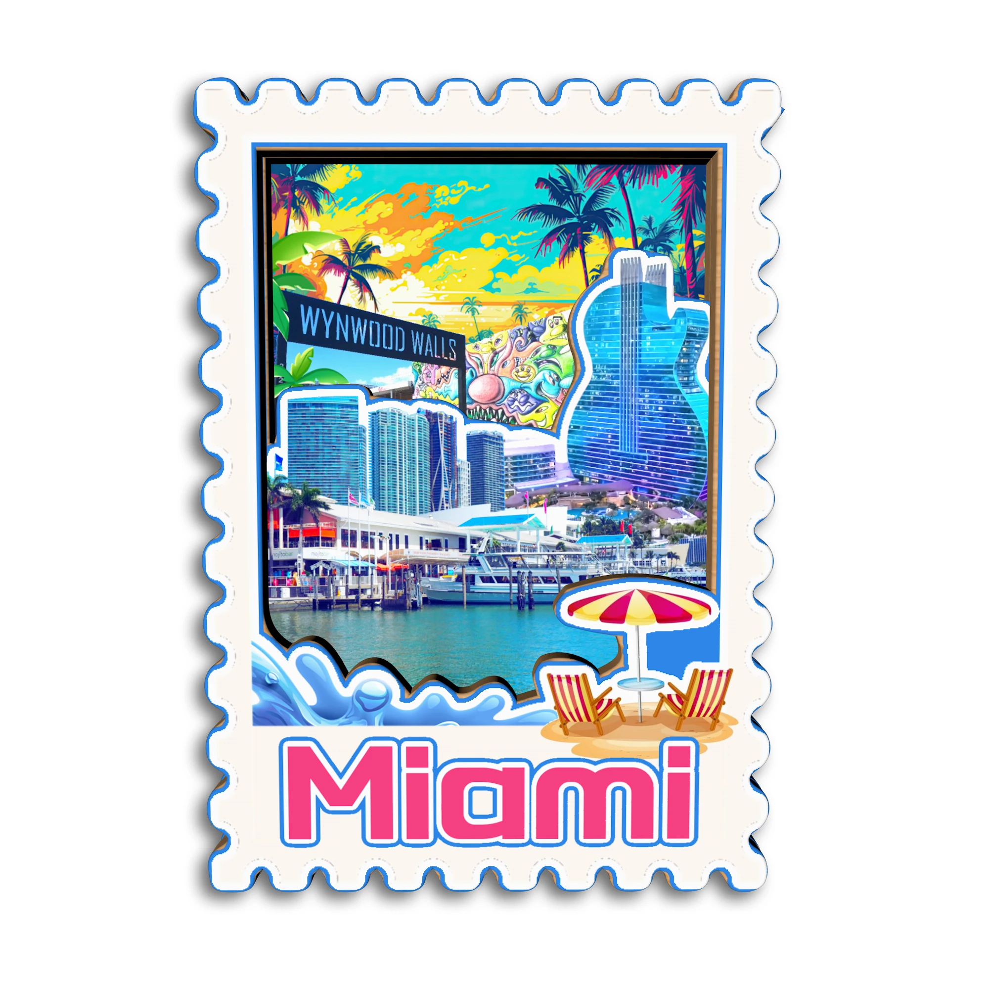 ميامي تامبا أورلاندو جاكسونفيل فلوريدا الولايات المتحدة الأمريكية مغناطيس الثلاجة هدية تذكارية للسفر ديكور هاندماردي #2