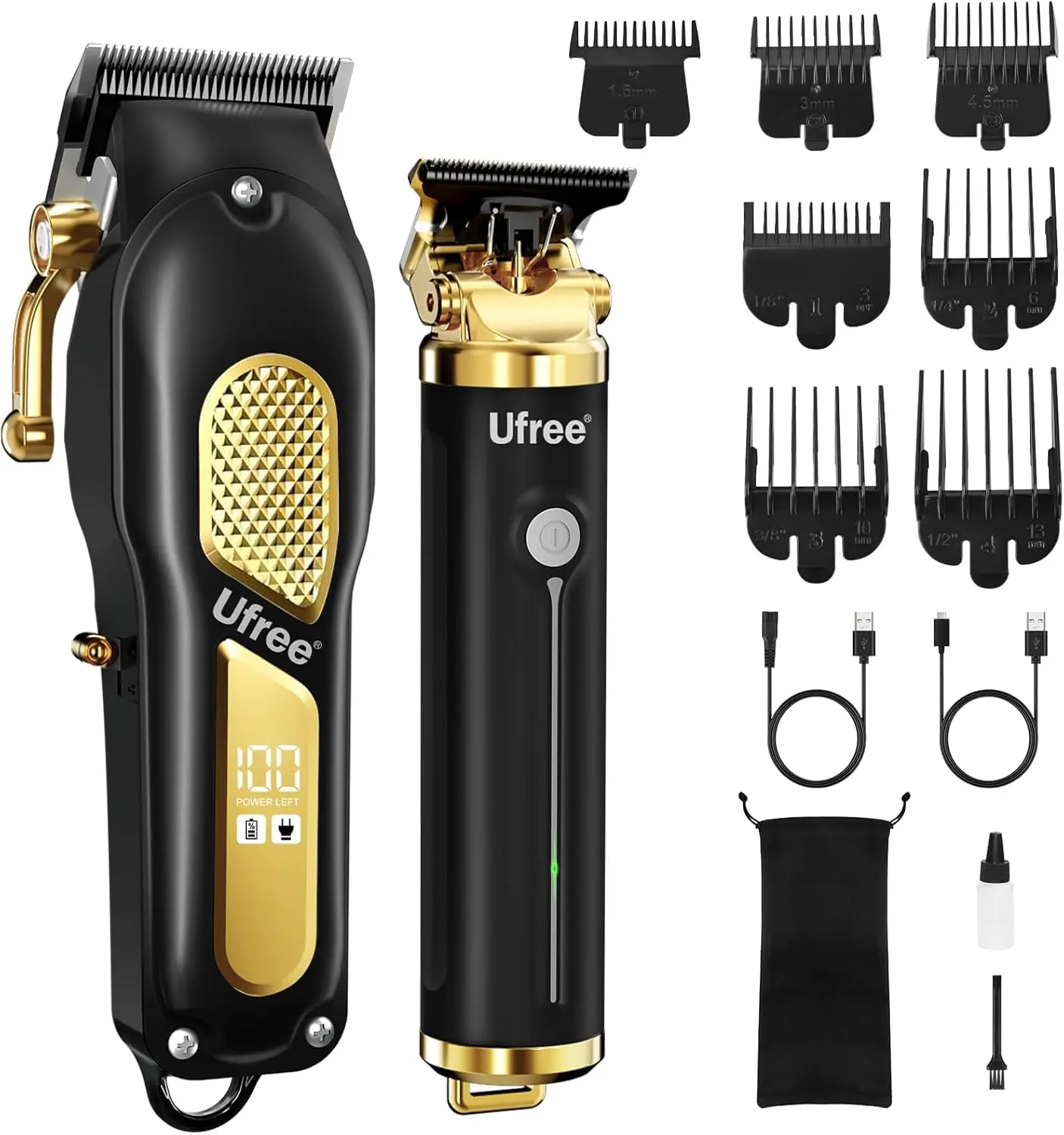 

Cordless Hair Clippers and Trimmers Set for Men, Professional Grooming Kit with Long Battery Life