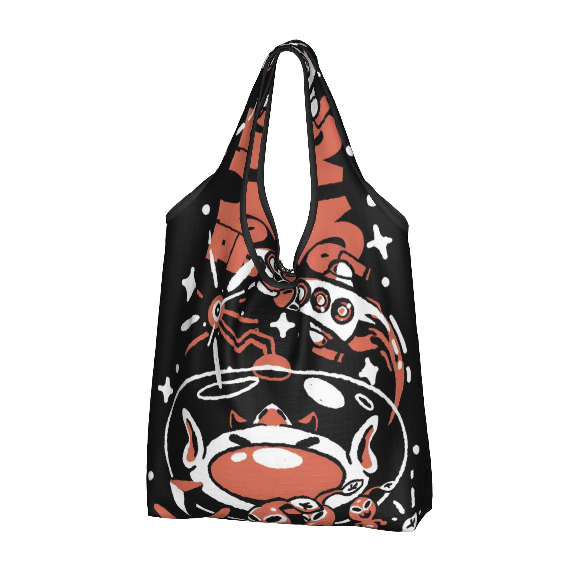 Recycling Pikmins Video Game  Shopping Bag Women Tote Bag Portable Cartoon Strategic  Grocery Shopper Bags