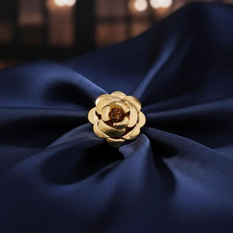 Camellia 3D Flower Scarf Buckle Rustproof Metal Shawl Fastener Pin Suitable for Silk Scarves Hijab Shawl Decoration