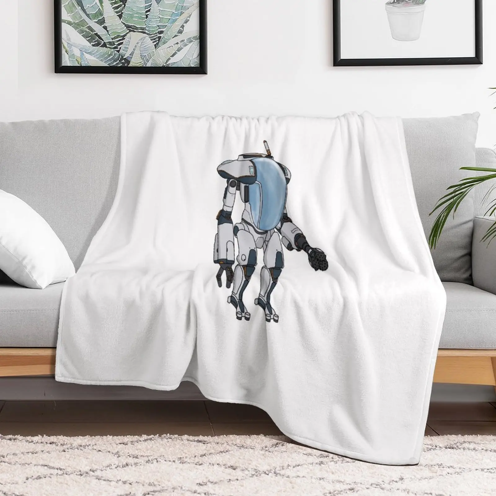 

Subnautica Prawn Suit Throw Blanket Plaid on the sofa Plaid Moving Blankets