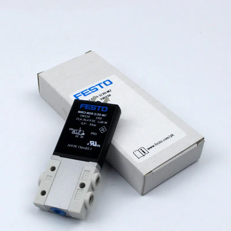 

FESTO solenoid valve MHE2-MS1H-3/2G-M7-K 196133 MHE2-MS1H-3/2G-QS-4 196135 MHE2-MS1H-5/2-M7 525113 MHE3-M1H-3/2G-1/8-K 525148